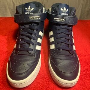 Adidas Mens Blue Forum Mid GY5790 Leather Athletic Sneaker Shoes Size US 11